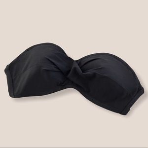 BCBG MAX AZRIA SWIM BLACK RUCHED BIKINI TOP SMALL